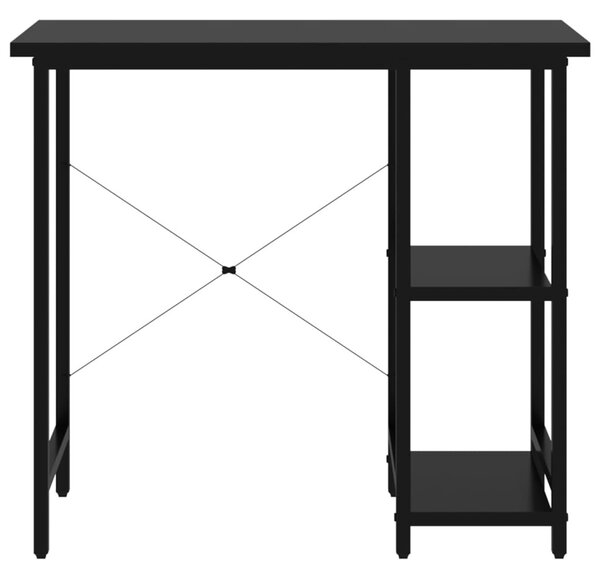 Fekete MDF és fém számítógépasztal 80 x 40 x 72 cm