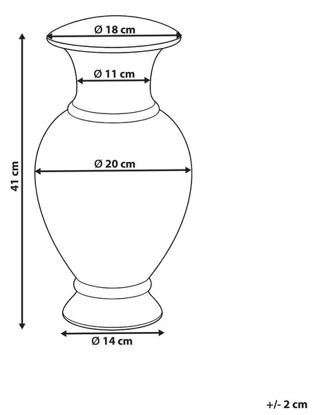 Virágtartó váza CALCEOLUS 41 cm Fém Arany