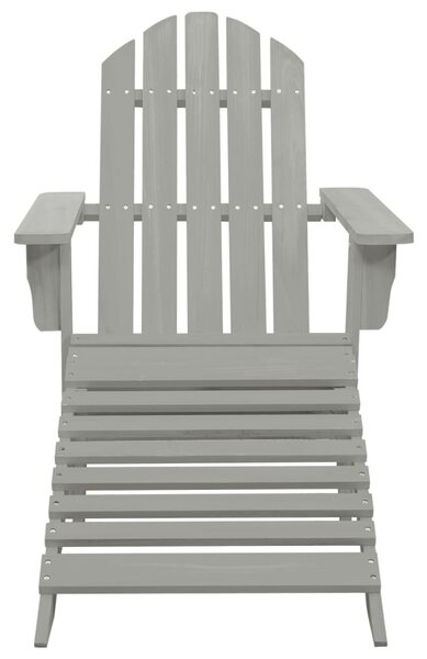 Szürke tömör fenyőfa adirondack szék zsámollyal és asztallal