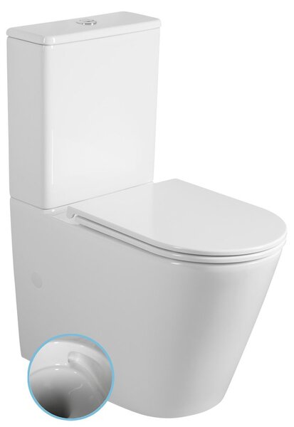Sapho Sapho, DARIO RIMLESS WC kombinált csésze ciszternával, alsó/hátsó hulladék, fehér, PC106V