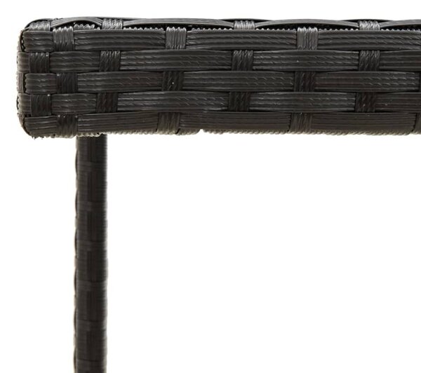 Fekete polyrattan és üveg kerti asztal 109 x 107 x 74 cm