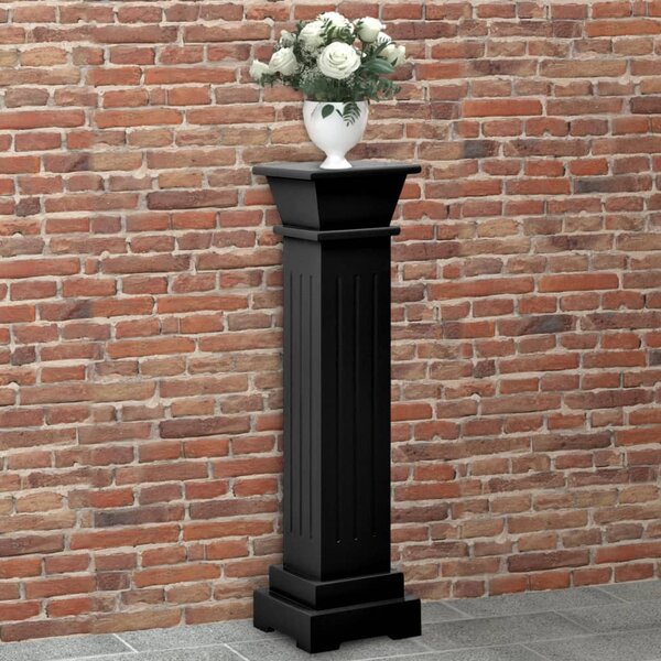 Klasszikus fekete MDF szögletes oszlop virágállvány 17x17x66cm