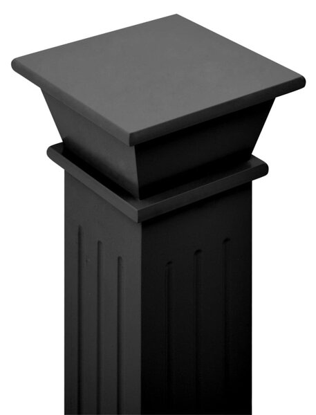 Klasszikus fekete MDF szögletes oszlop virágállvány 17x17x66cm