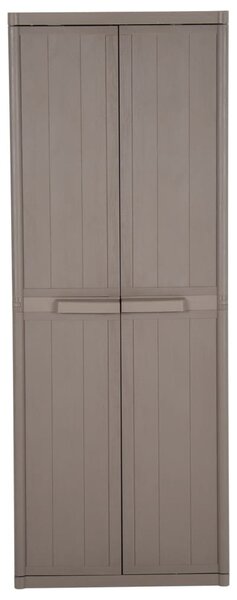 Barna PP fahatású kerti tárolószekrény 65 x 45 x 172 cm