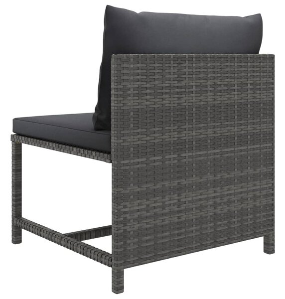 6 részes szürke polyrattan kerti ülőgarnitúra párnákkal
