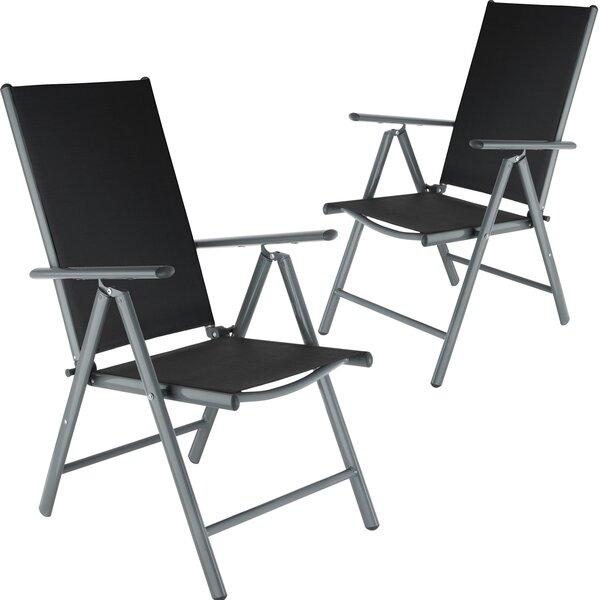 Tectake 401633 2 alumínium kerti összecsukható szék - antracit