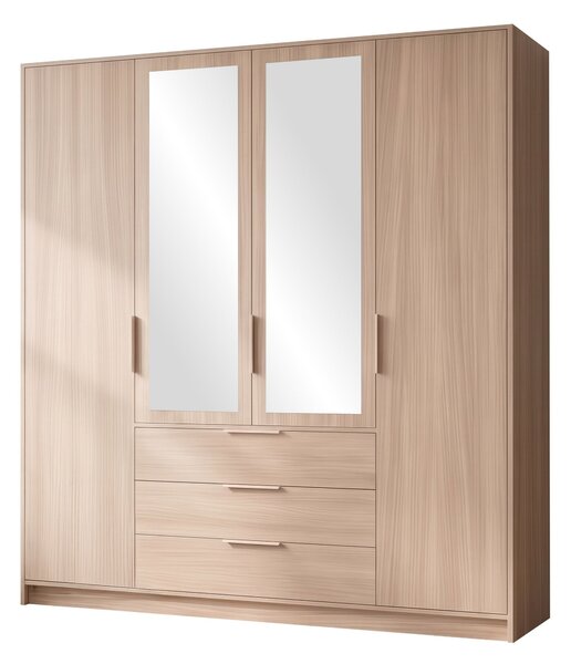 Gardróbszekrény Ophdome 115, Laminált forgácslap, 200x196x58cm, Tölgy