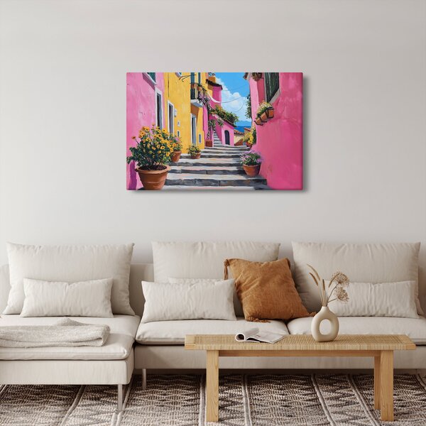 Kép - Rózsaszín sikátor (90x60 cm)