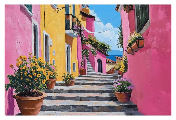 Kép - Rózsaszín sikátor (90x60 cm)