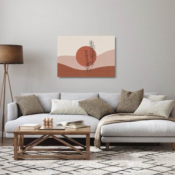 Üveg kép - Boho levelek N⁰1 (70x50 cm)