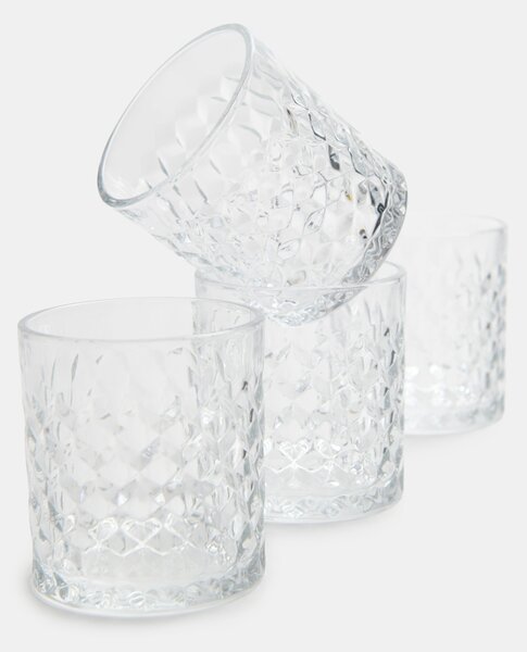 Sinsay - Pohárkészlet dombornyomott mintával 4 pack - clear