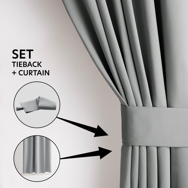 Szürke dimout (részleges sötétítő) függöny 140x270 cm Kierra – Restilo
