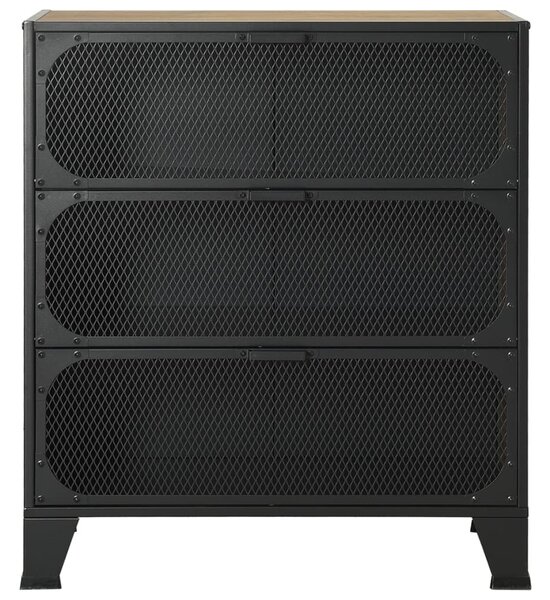2 db rusztikus barna fém és MDF tárolószekrény 72 x 36 x 82 cm