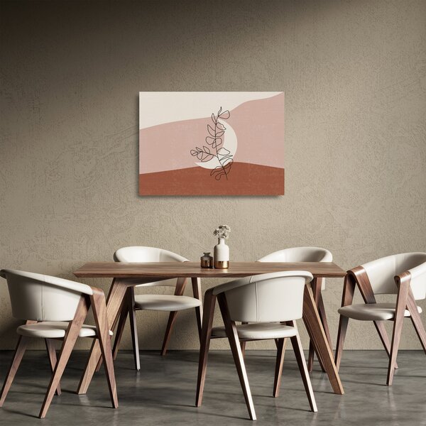 Üveg kép - Boho levelek N⁰2 (70x50 cm)