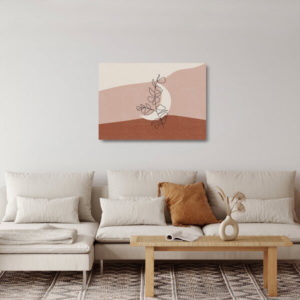 Üveg kép - Boho levelek N⁰2 (70x50 cm)