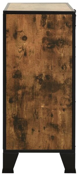 Rusztikus barna fém és MDF tárolószekrény 72 x 36 x 82 cm