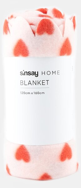 Sinsay - Szívmintás takaró - piros