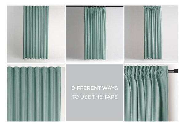 Világoszöld bársony dimout (részleges sötétítő) függöny 140x245 cm Pleat – Restilo