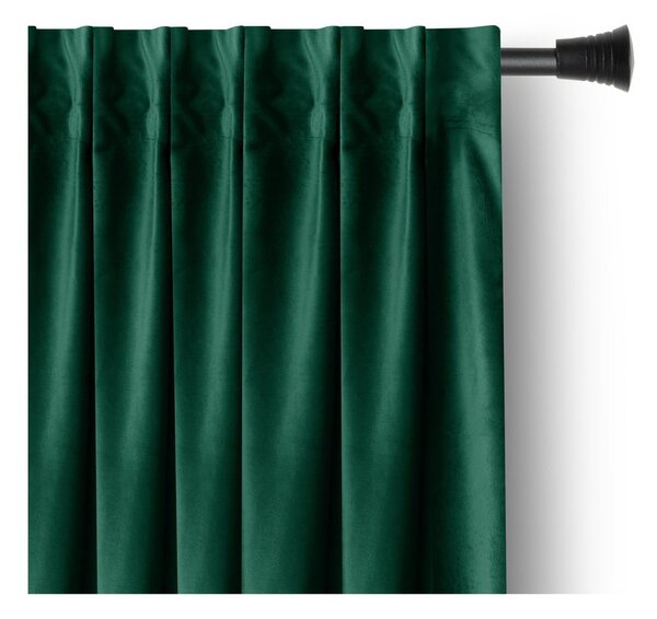 Sötétzöld bársony dimout (részleges sötétítő) függöny 140x245 cm Pleat – Restilo