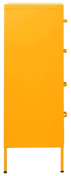 Mustársárga acél fiókos szekrény 80 x 35 x 101,5 cm