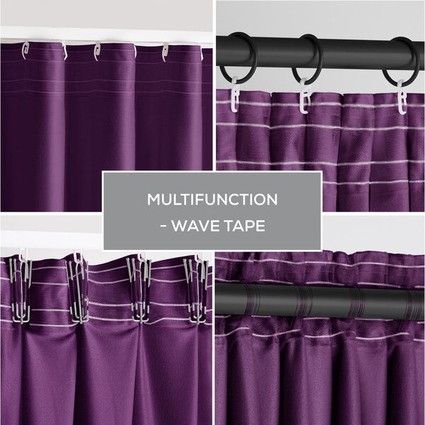 Lila bársony dimout (részleges sötétítő) függöny 140x245 cm Pleat – Restilo