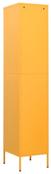 Mustársárga acél zárható szekrény 35 x 46 x 180 cm