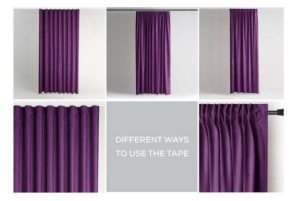 Lila bársony dimout (részleges sötétítő) függöny 140x245 cm Pleat – Restilo