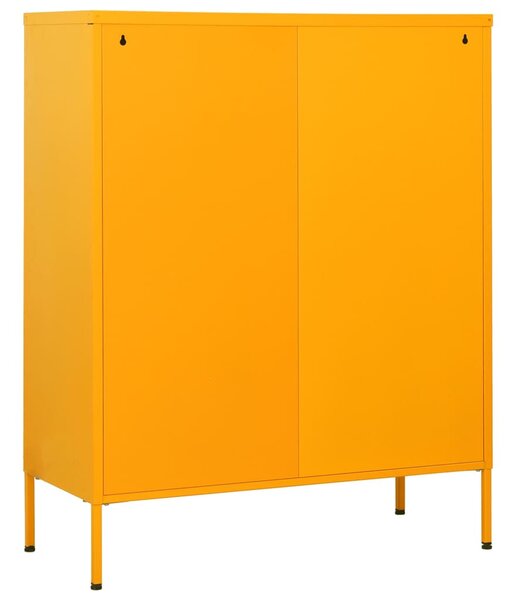 Mustársárga acél fiókos szekrény 80 x 35 x 101,5 cm