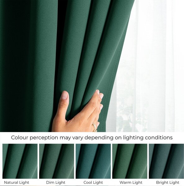 Sötétzöld dimout (részleges sötétítő) függöny 140x245 cm Kierra – Restilo