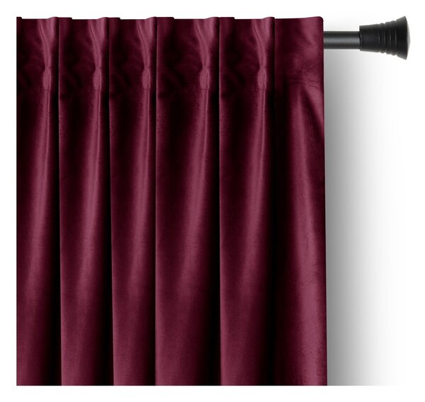 Borvörös bársony dimout (részleges sötétítő) függöny 140x245 cm Pleat – Restilo