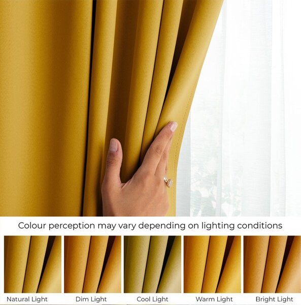 Sárga dimout (részleges sötétítő) függöny 140x245 cm Kierra – Restilo