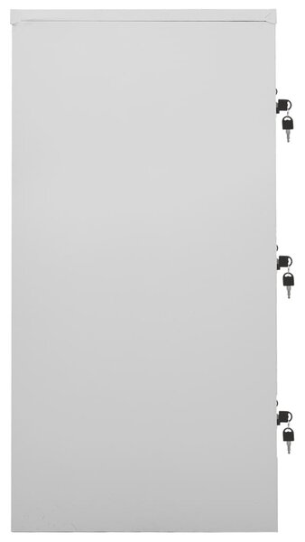 Világosszürke és zöld acél zárható szekrény 90 x 45 x 92,5 cm