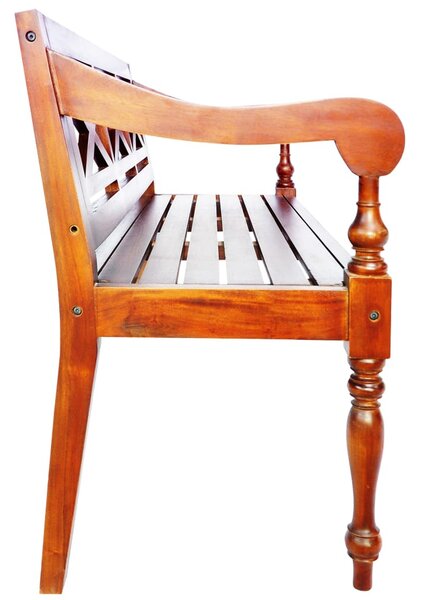 Sötétbarna tömör mahagóni Batavia pad 123 cm