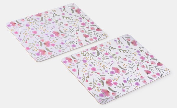 Sinsay - Virágmintás asztali alátétek szett 2 pack - pasztellpink
