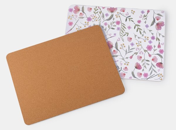 Sinsay - Virágmintás asztali alátétek szett 2 pack - pasztellpink