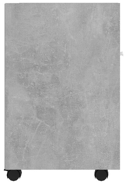 Betonszürke szerelt fa kerekes kisszekrény 33 x 38 x 60 cm