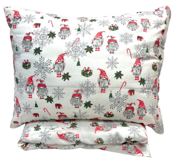 Karácsonyi pamut ágyneműhuzat Merry Christmas white 200x140cm+90x70cm TiaHome