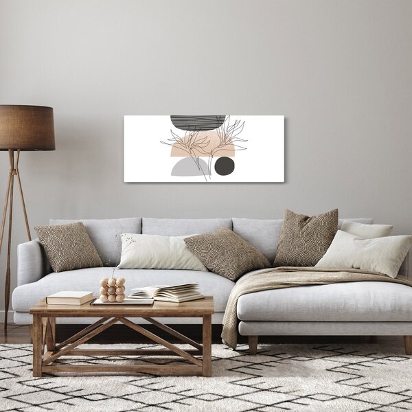 Kép - Vonal művészet virágok N⁰2 (120x50 cm)