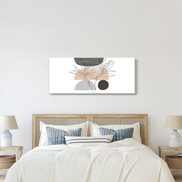 Kép - Vonal művészet virágok N⁰2 (120x50 cm)
