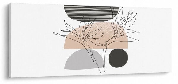 Kép - Vonal művészet virágok N⁰2 (120x50 cm)