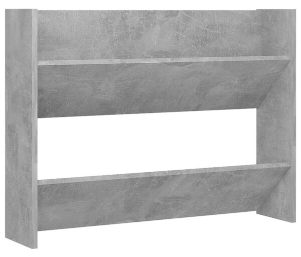 Betonszürke szerelt fa fali cipősszekrény 80 x 18 x 60 cm