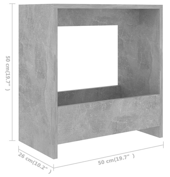 Betonszürke forgácslap kisasztal 50 x 26 x 50 cm