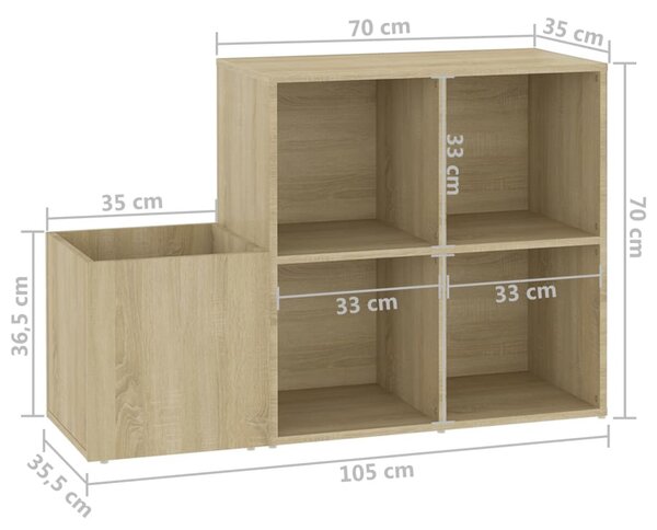 Sonoma szerelt fa előszobai cipősszekrény 105 x 35,5 x 70 cm
