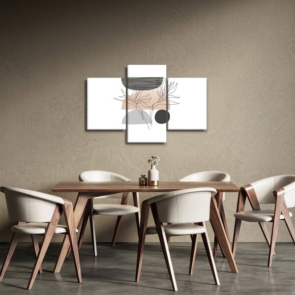 Kép - Vonal művészet virágok N⁰2 (90x60 cm)