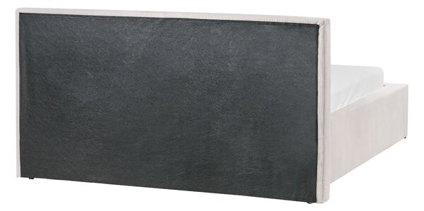 Ágyneműtartós ágy LILLEBONNE Kordbársony Világosbézs 140 x 200 cm