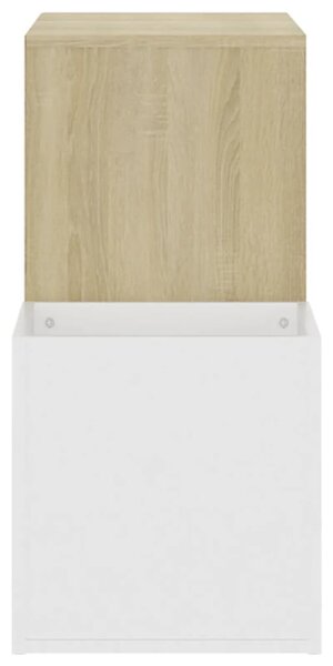 Fehér-sonoma szerelt fa előszobai cipősszekrény 105x35,5x70 cm