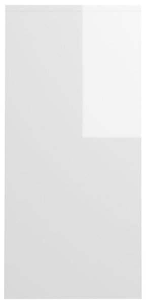 Magasfényű fehér szerelt fa laptopasztal 102,5 x 35 x 75 cm