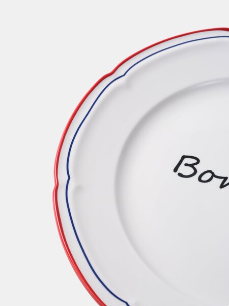 Sinsay - Kerámia tányér Bonjour felirattal - tengerészkék