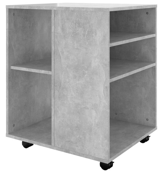 Betonszürke szerelt fa kerekes szekrény 60 x 53 x 72 cm