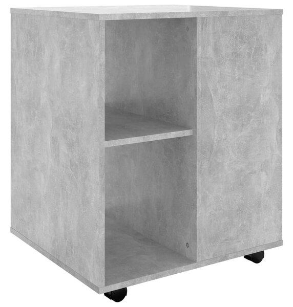 Betonszürke szerelt fa kerekes szekrény 60 x 53 x 72 cm